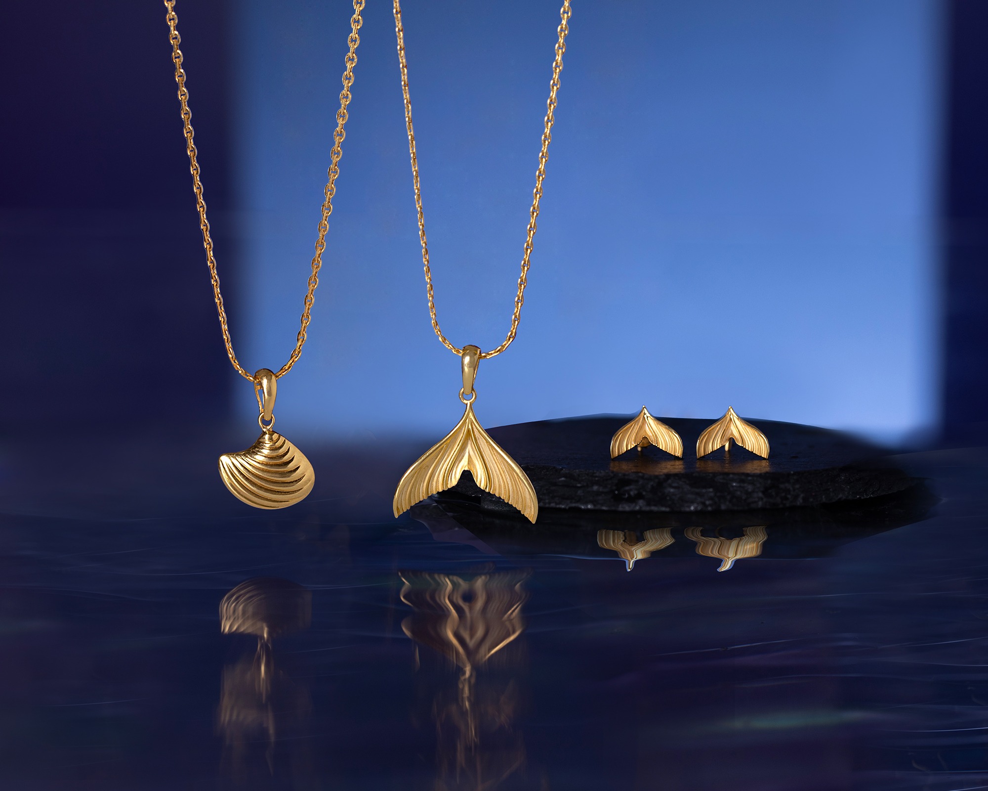 sea inspired gold jewellery